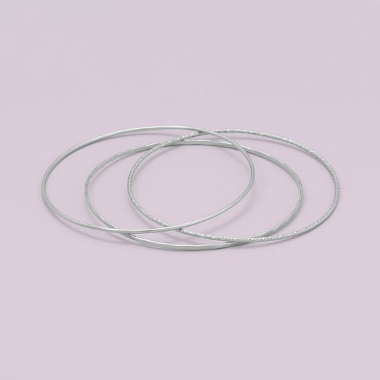 Diamond Cut Sparkle Wire Bangle Bracelet