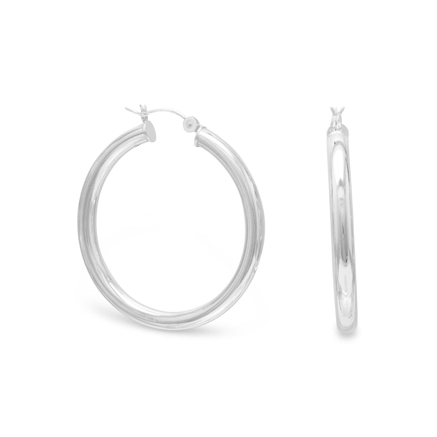 4mm x 40mm Hoop Earrings with Click