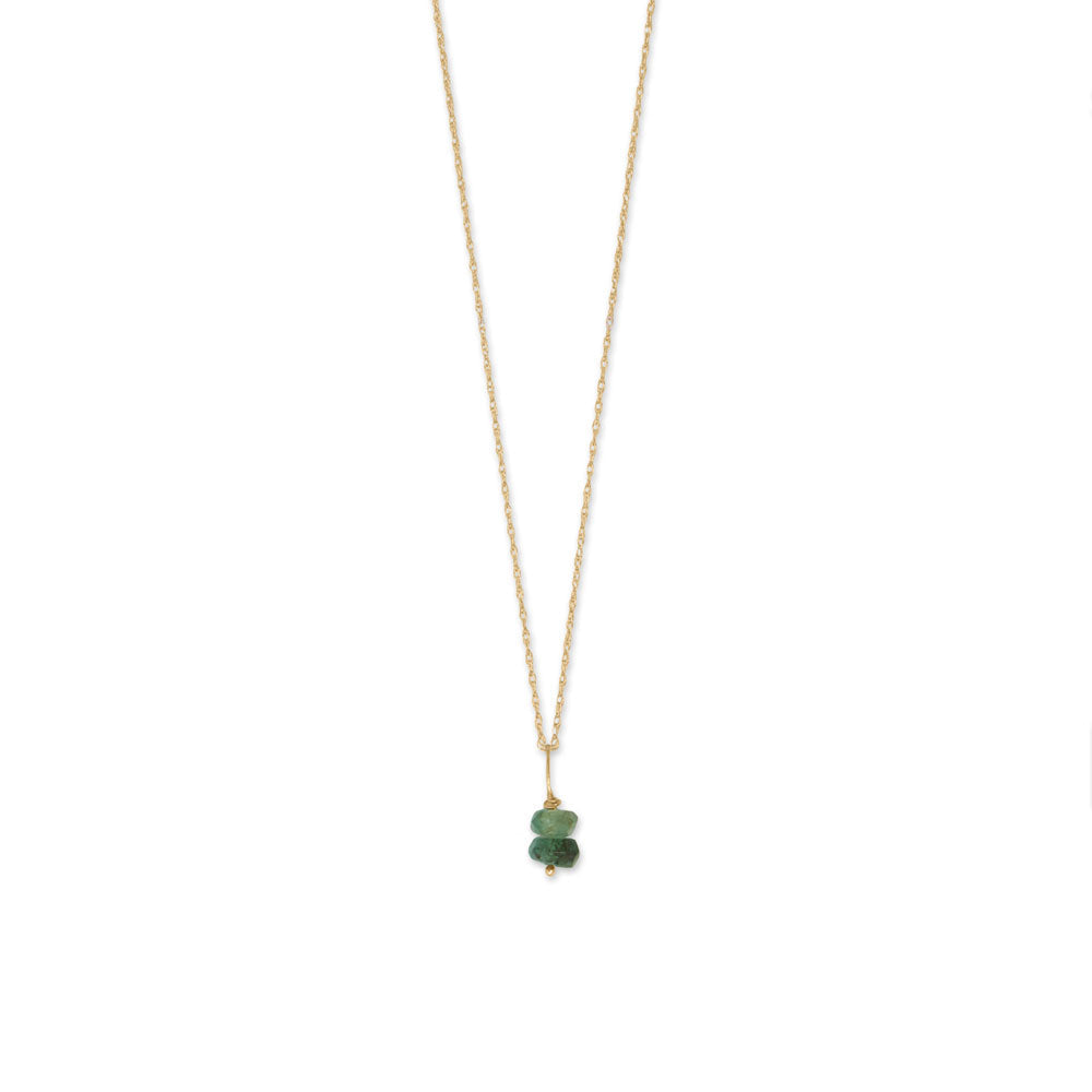 16" 14 Karat Gold Birthstone Necklace (January-December)