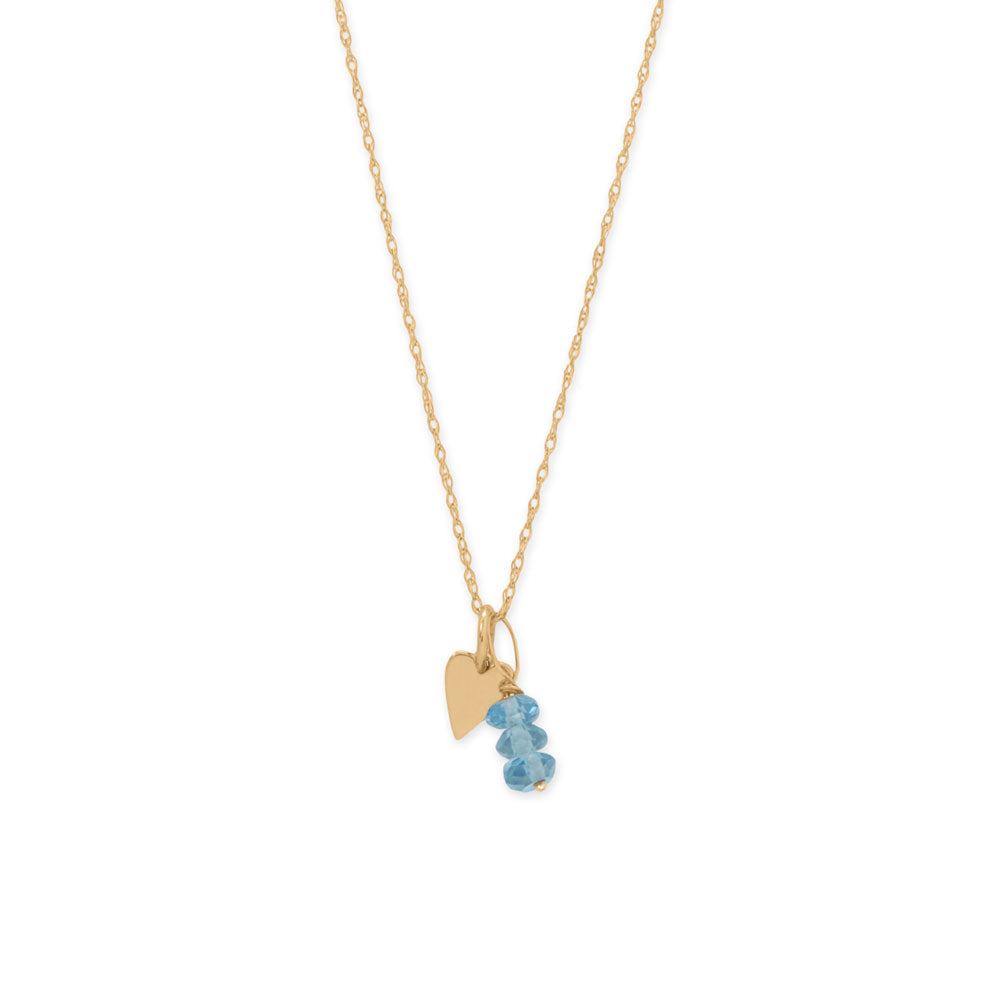 16" 14 Karat Gold Birthstone Necklace (January-December)