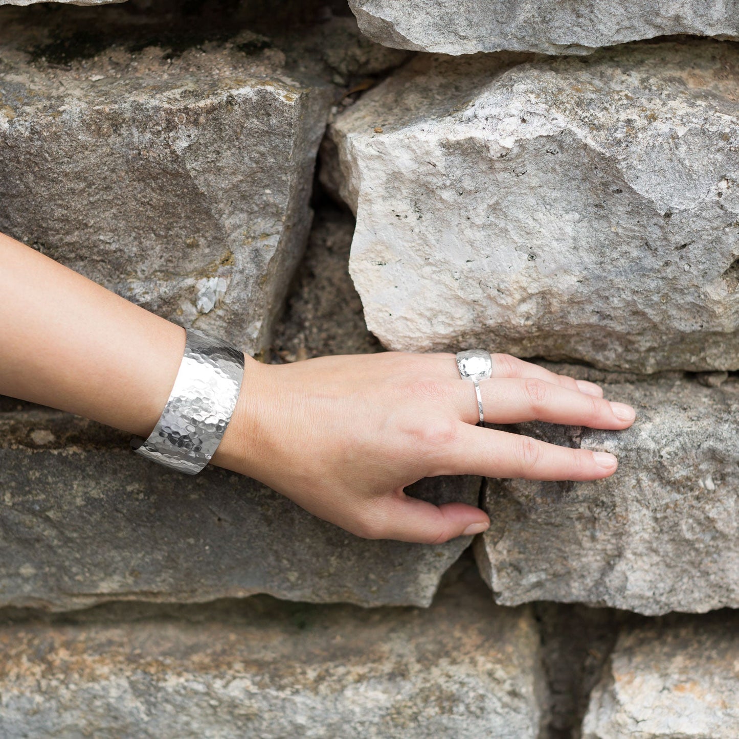 Hammered Cigar Band Ring