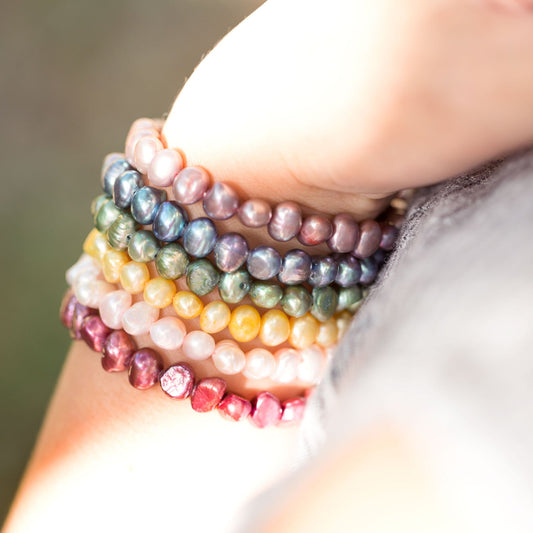 Yellow Cultured Freshwater Pearl Stretch Bracelet