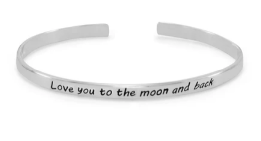 "Love You To The Moon And Back" Cuff Bracelet