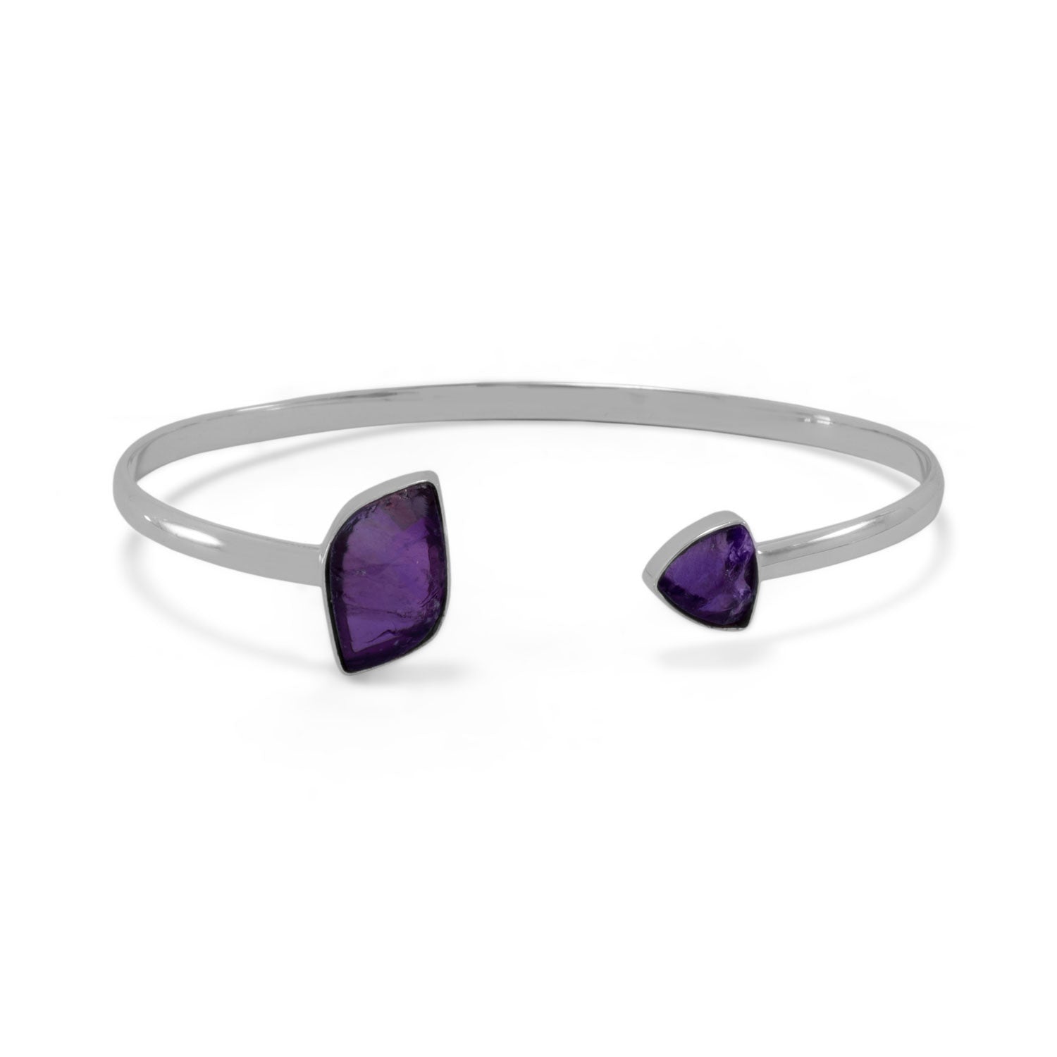 Sterling Silver Amethyst Cuff Bracelet