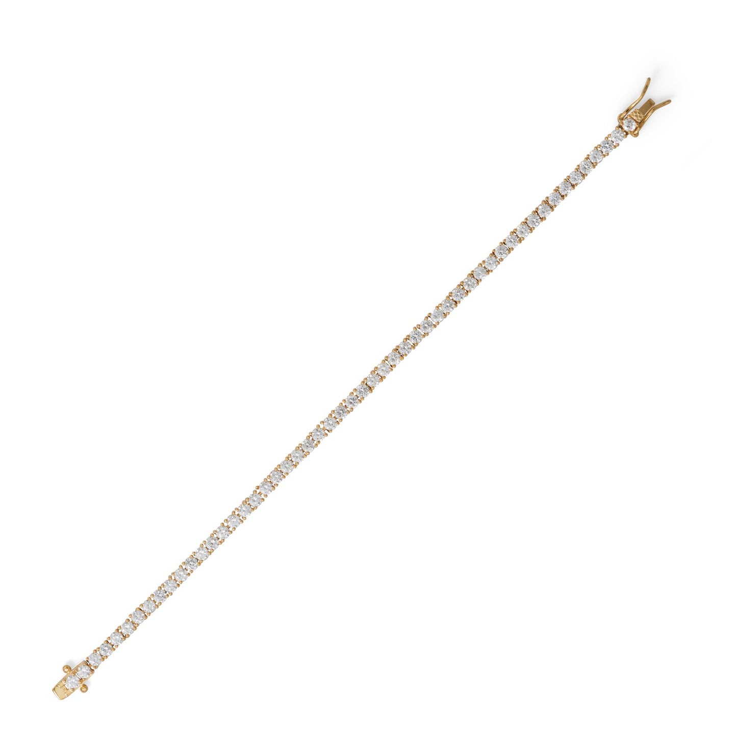 7" 14K Gold Plated 3mm CZ Tennis Bracelet