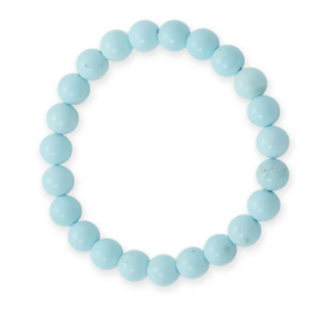 8mm Round Sky Blue Magnesite Stretch Bracelet