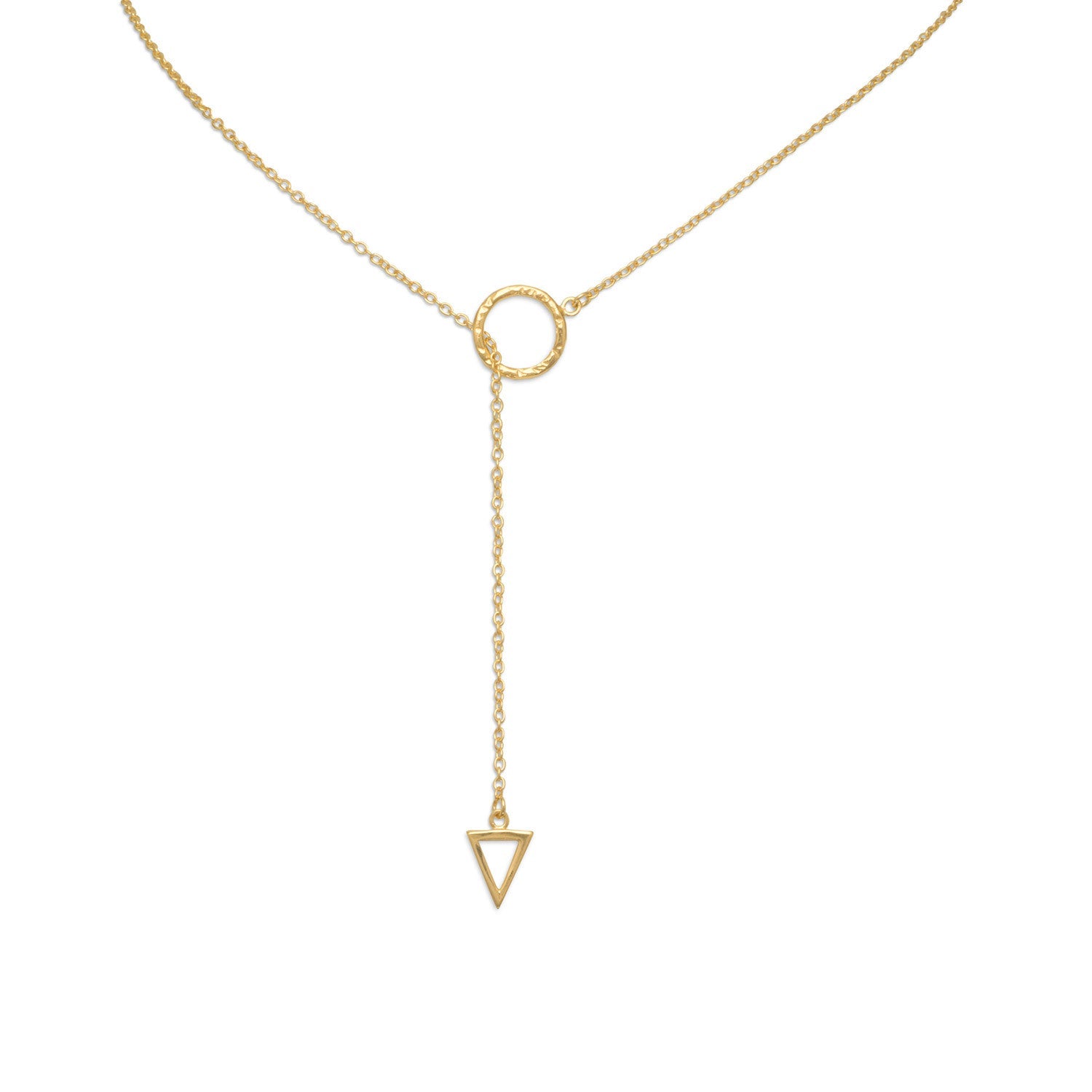 24" 14 Karat Gold Plated Multishape Lariat Necklace