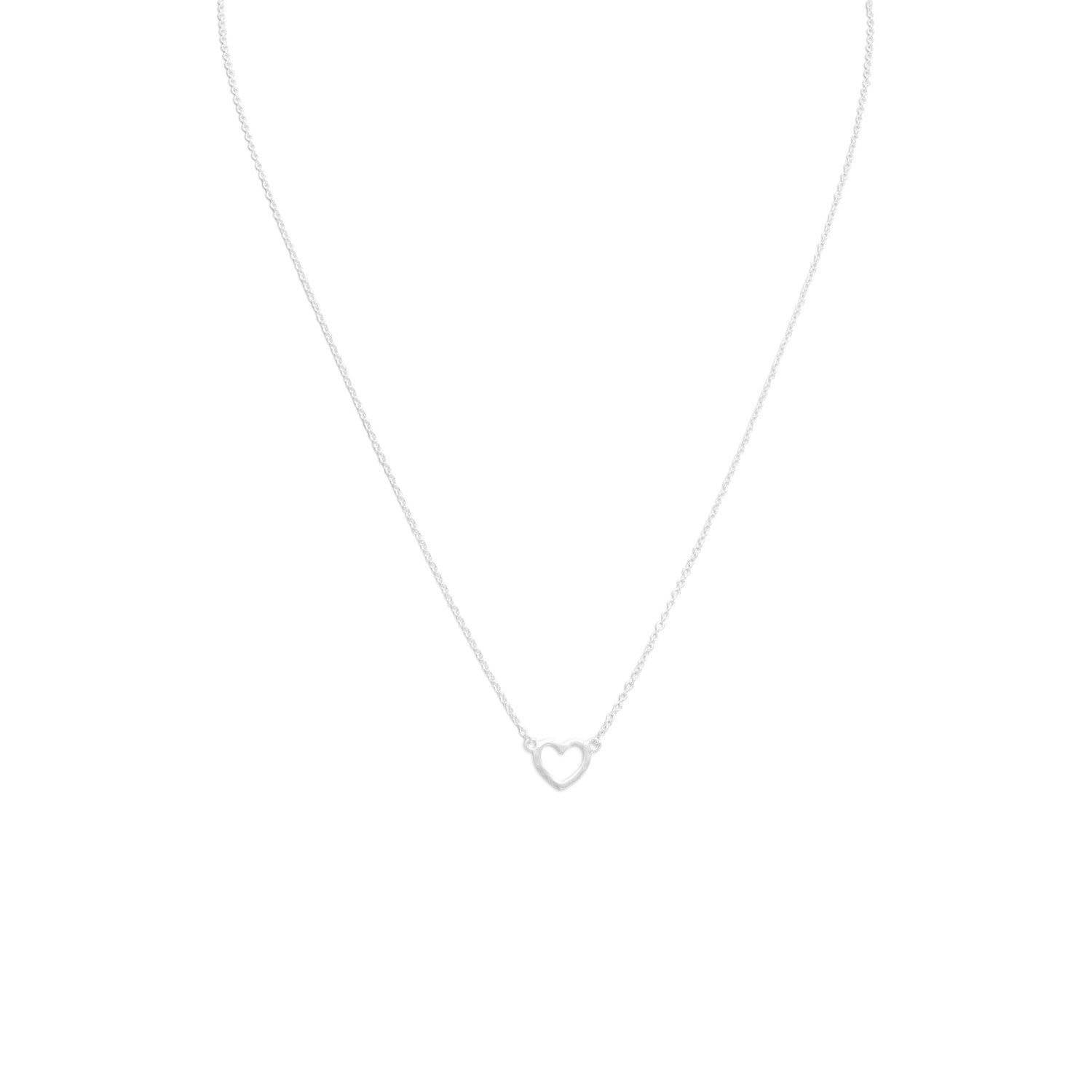 Matte Cut Out Heart Necklace