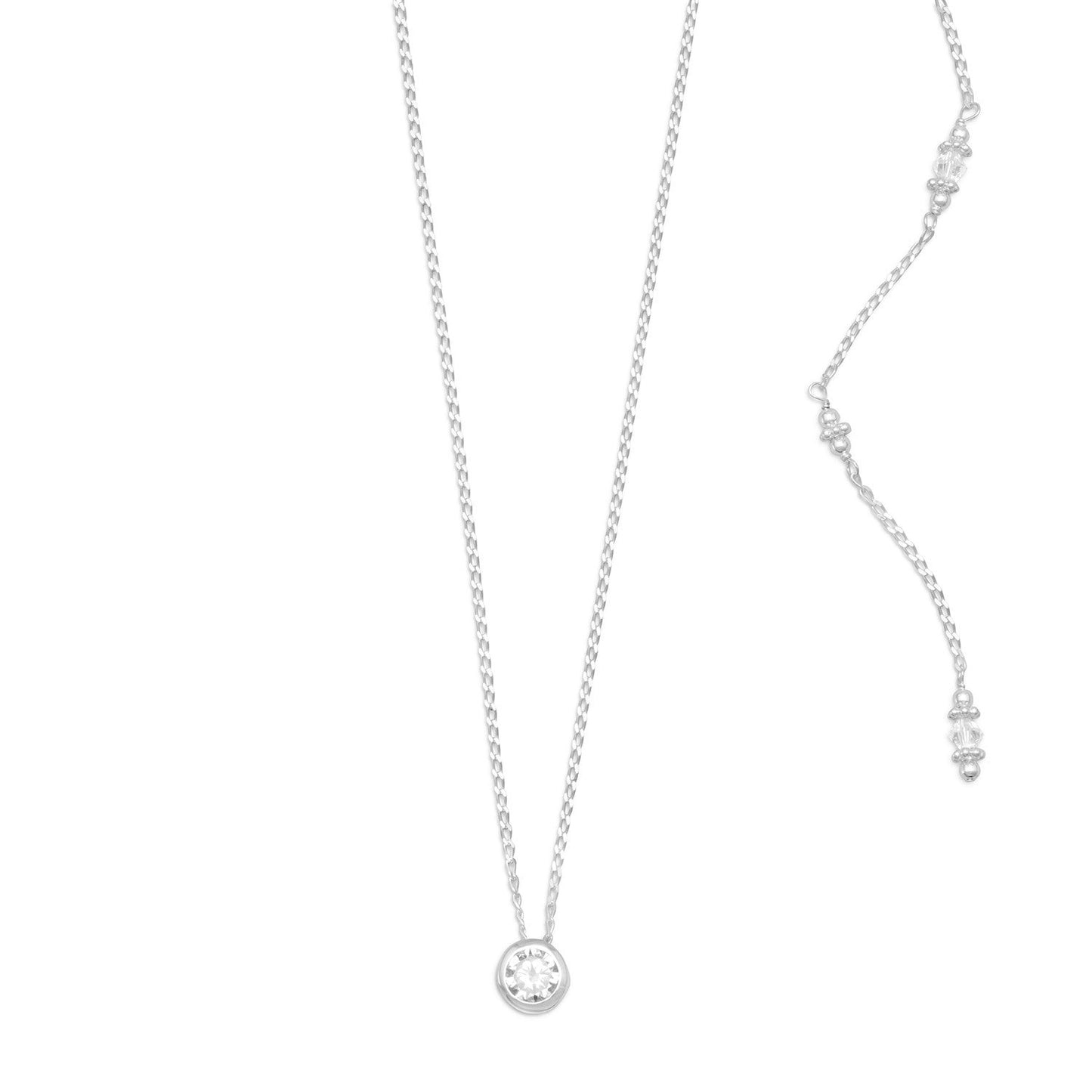 Elegant CZ and Crystal Back Drop Necklace