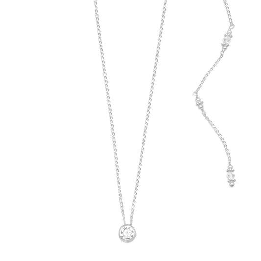 Elegant CZ and Crystal Back Drop Necklace