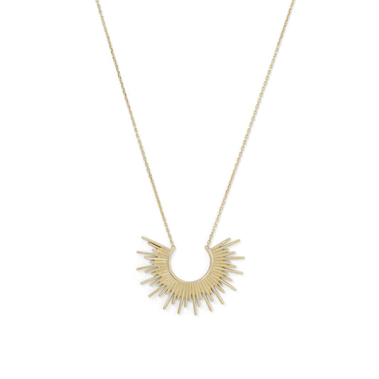 "Shine On!" 14 Karat Gold Plated Sunburst Necklace