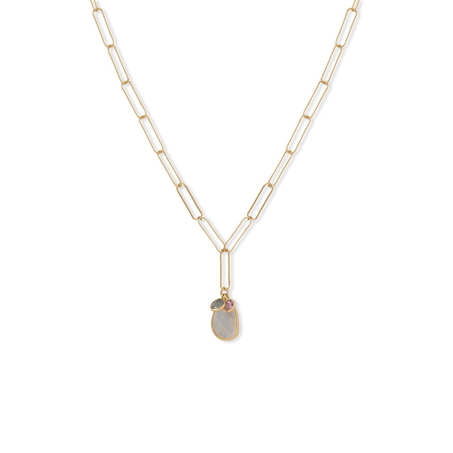 21" 14 Karat Gold Plated Charm Drop Necklace