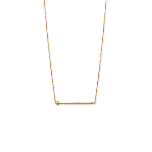 16" + 2" 14 Karat Gold Plated Nail Necklace