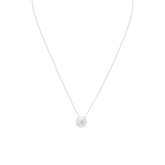 16" Necklace with 6mm Bezel Set CZ