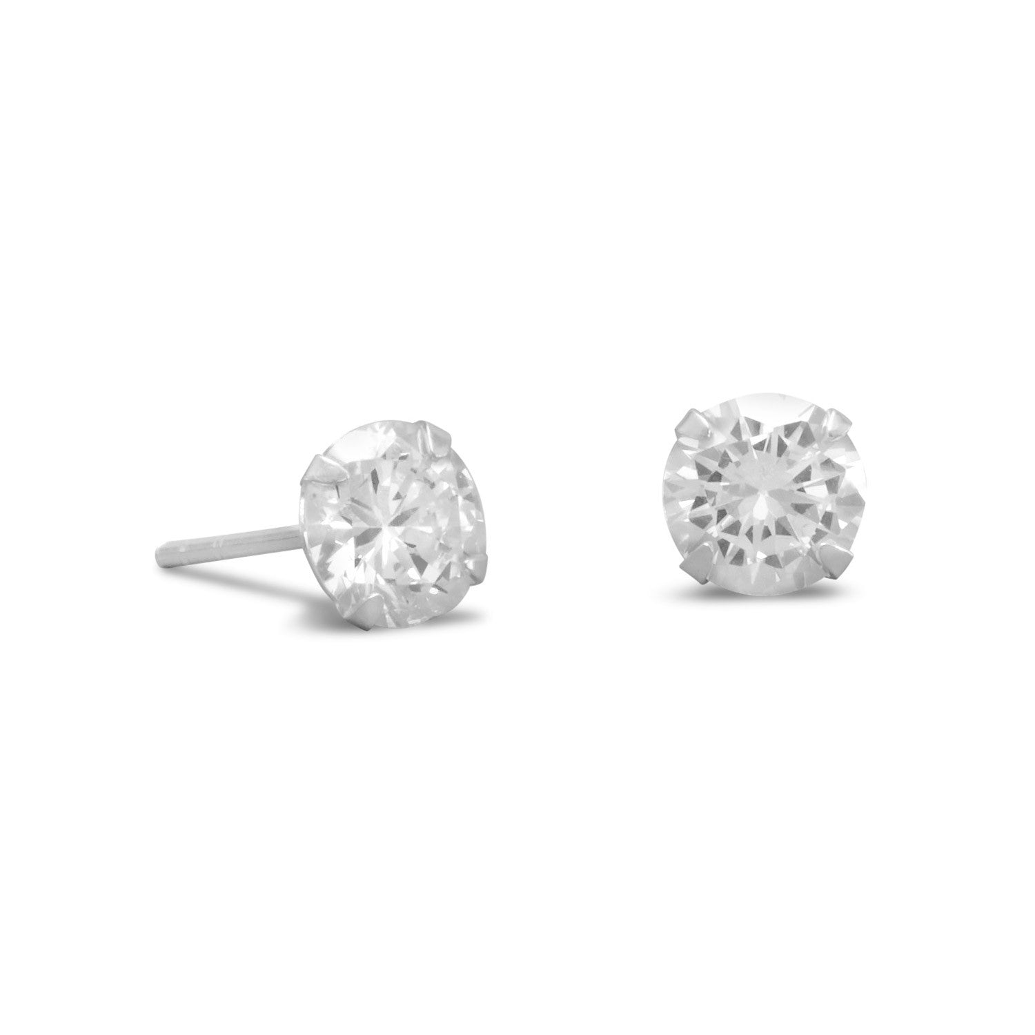 6mm CZ Stud Earrings