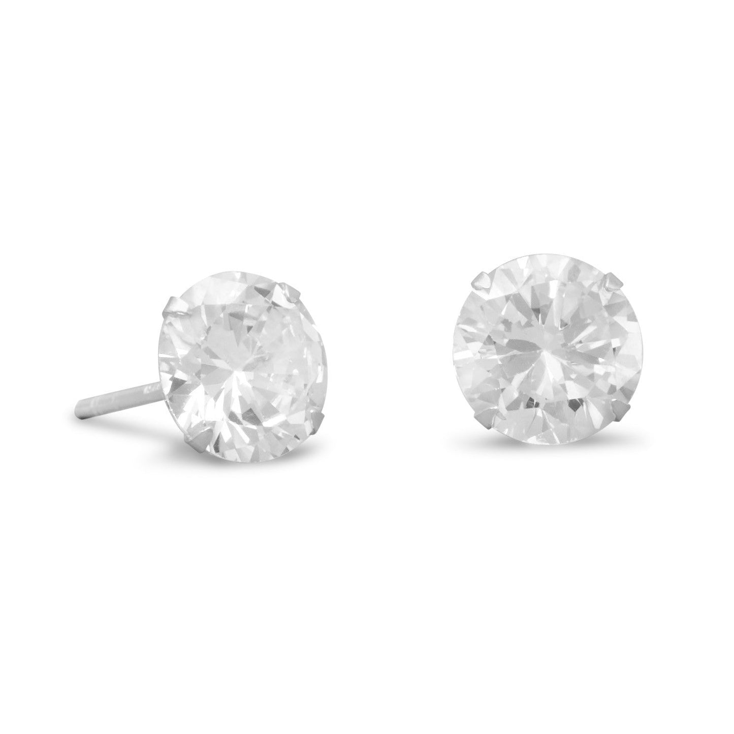 8mm CZ Stud Earrings