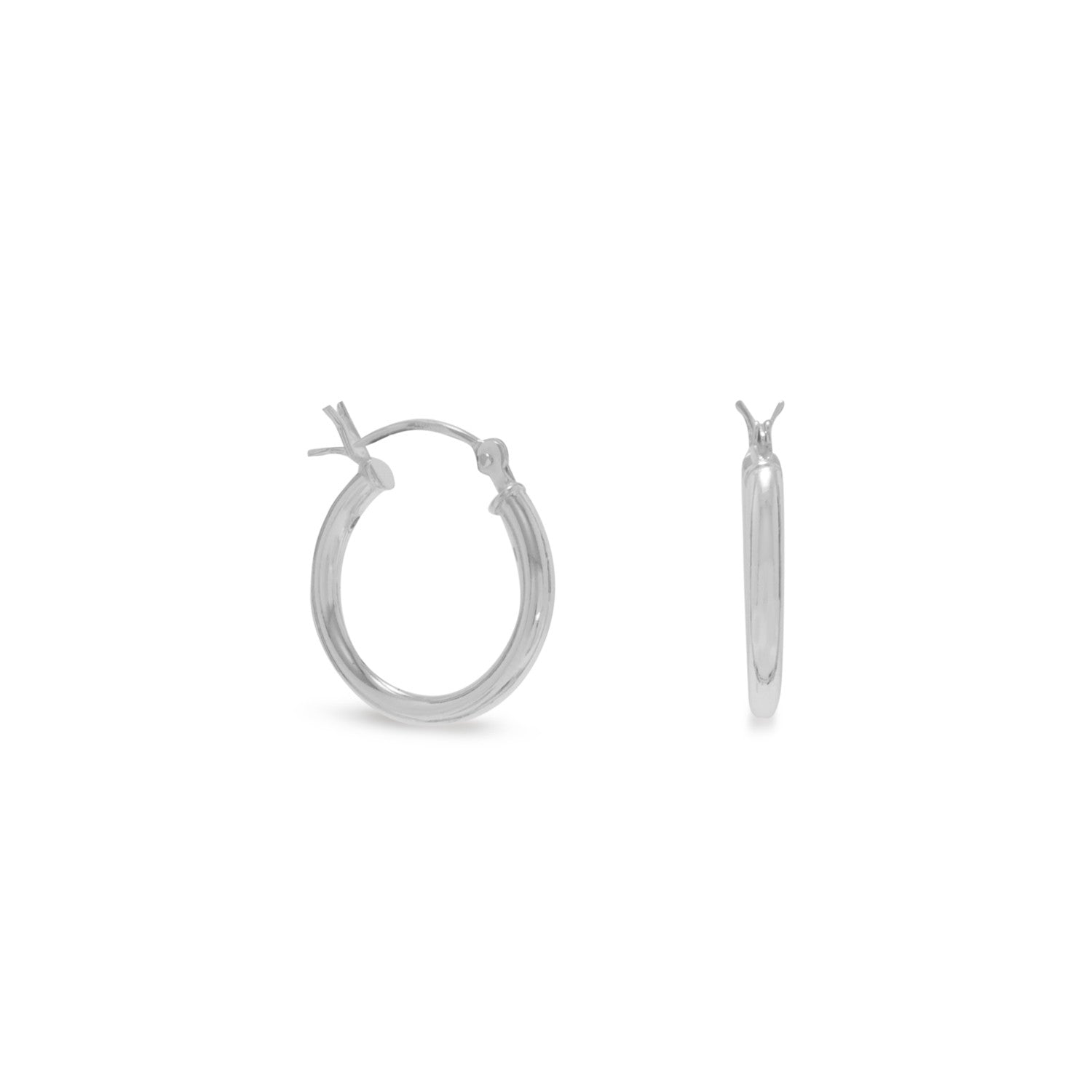 2mm x 16mm Round Tube Hoop Earrings