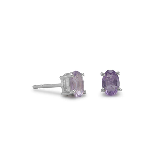 Faceted Oval Amethyst Earrings