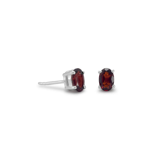 Oval Garnet Earrings