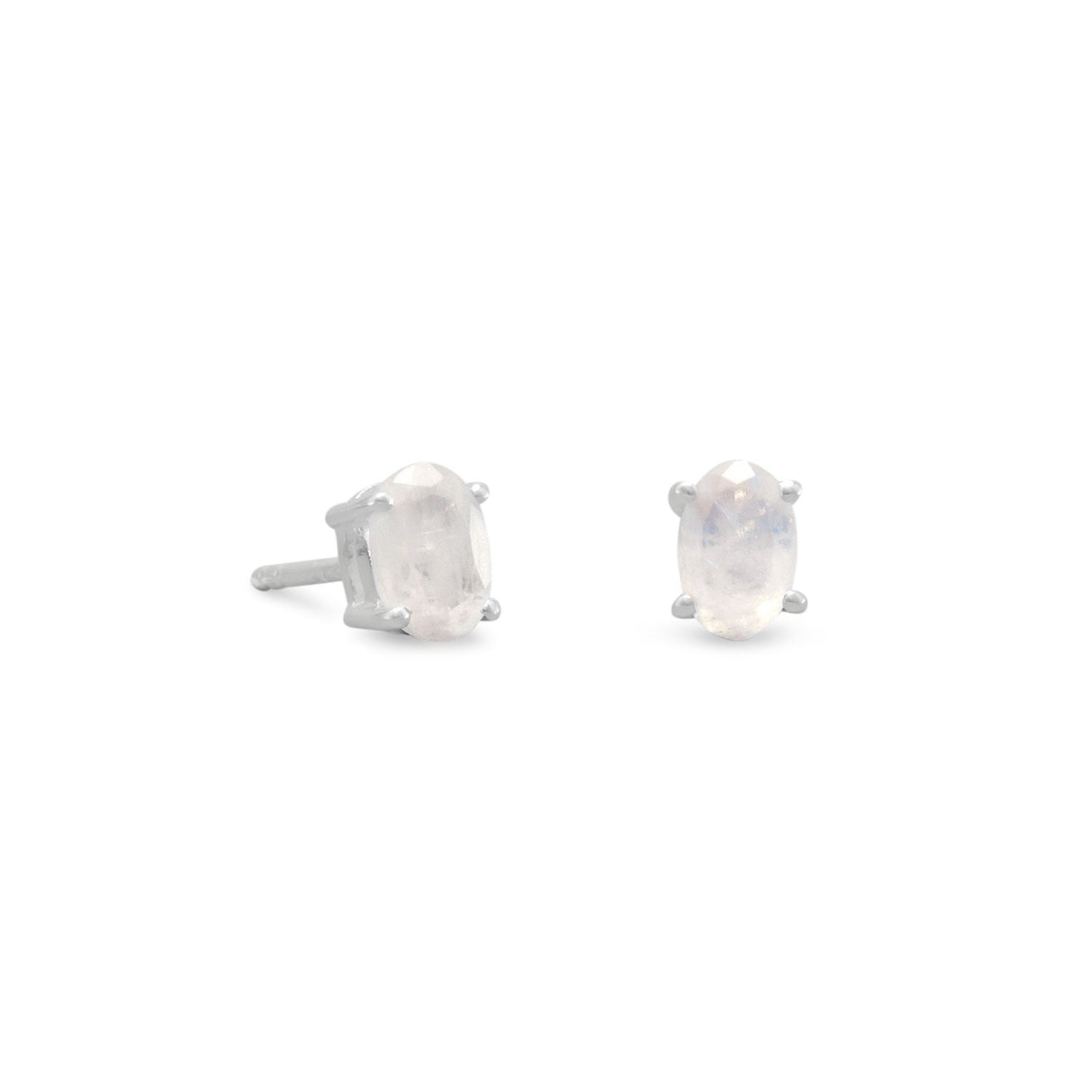 Rainbow Moonstone Stud Earrings