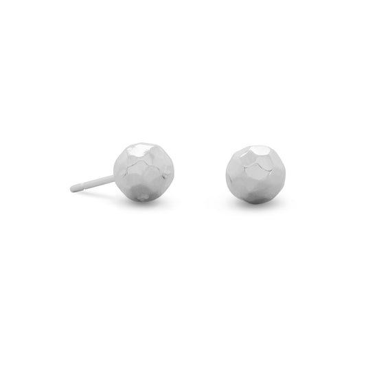 6mm Hammered Ball Earrings