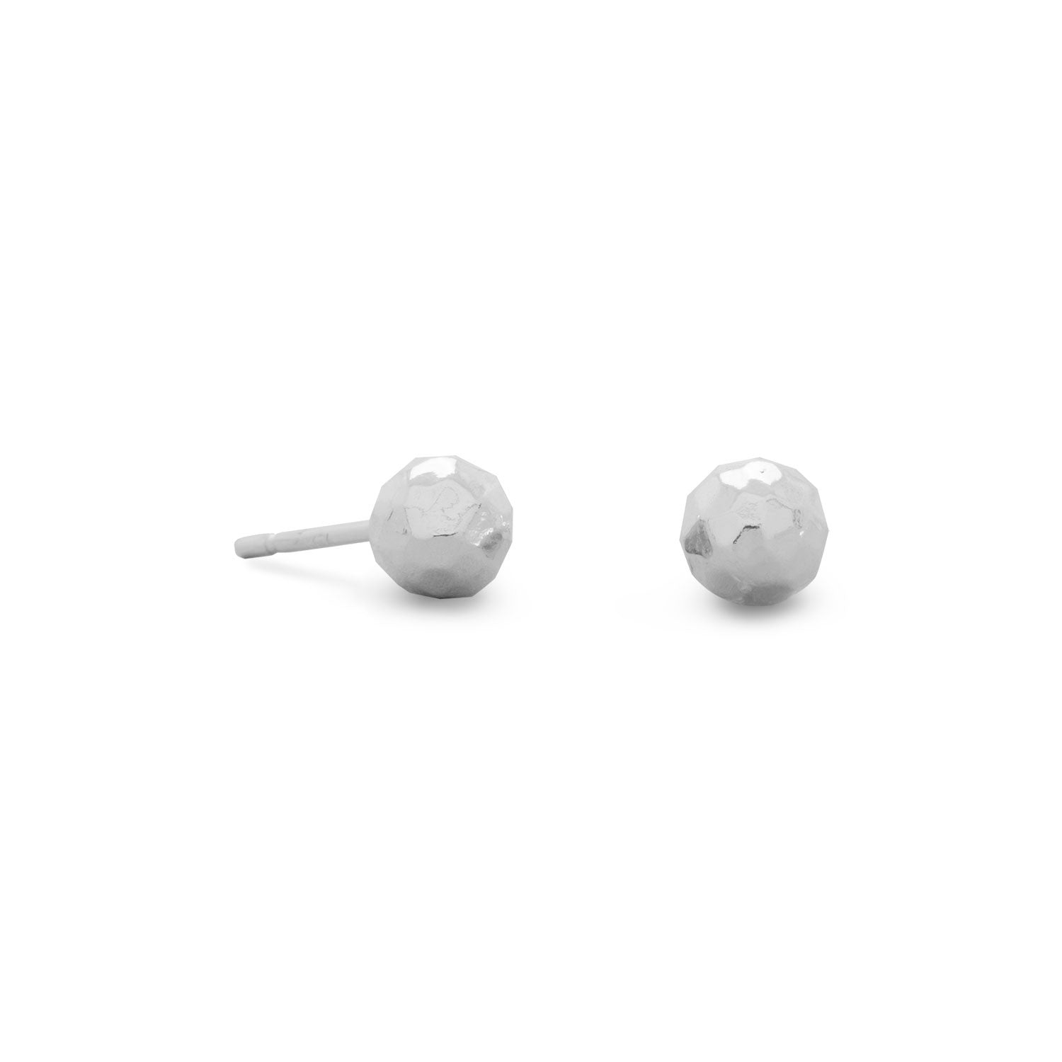 4mm Hammered Ball Earrings