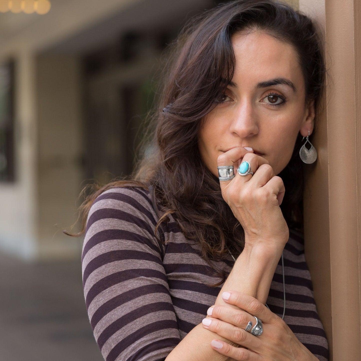 Oxidized Floral Spoon Ring