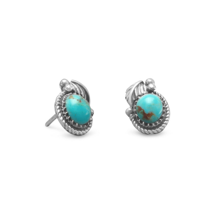 Southwest Style Reconstituted Turquoise Stud Earrings