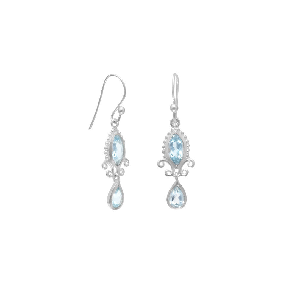 Multishape Blue Topaz Earrings