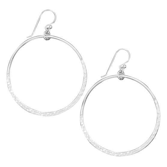 Hammered Open Circle Earrings