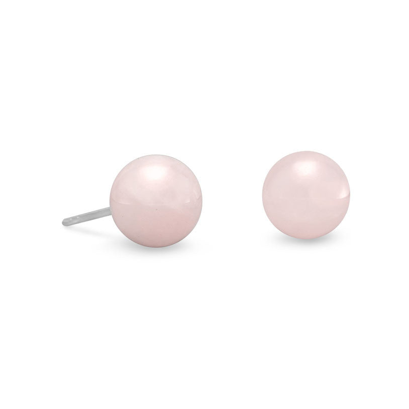 Rose Quartz Stud Earrings