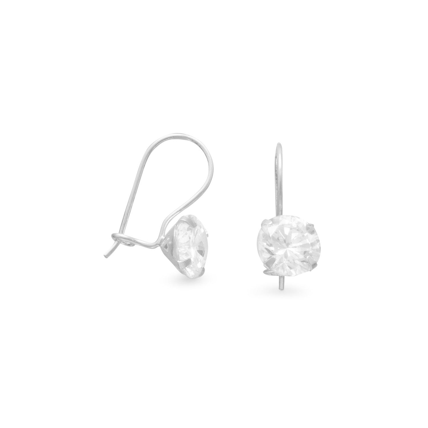 8mm Solitaire CZ Wire Earrings