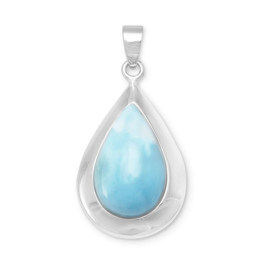 Pear Shape Larimar Pendant