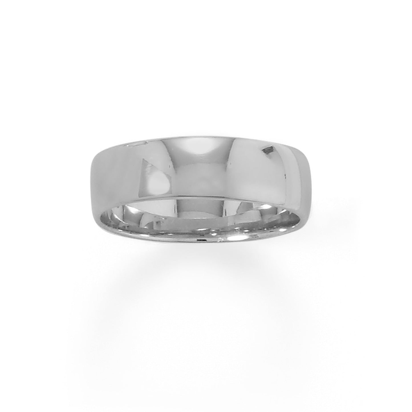 Rhodium Plated 6mm Band