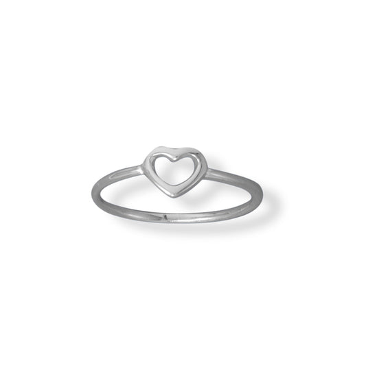 Polished Open Heart Ring