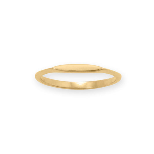 14 Karat Gold Plated Dainty Flat Top Ring