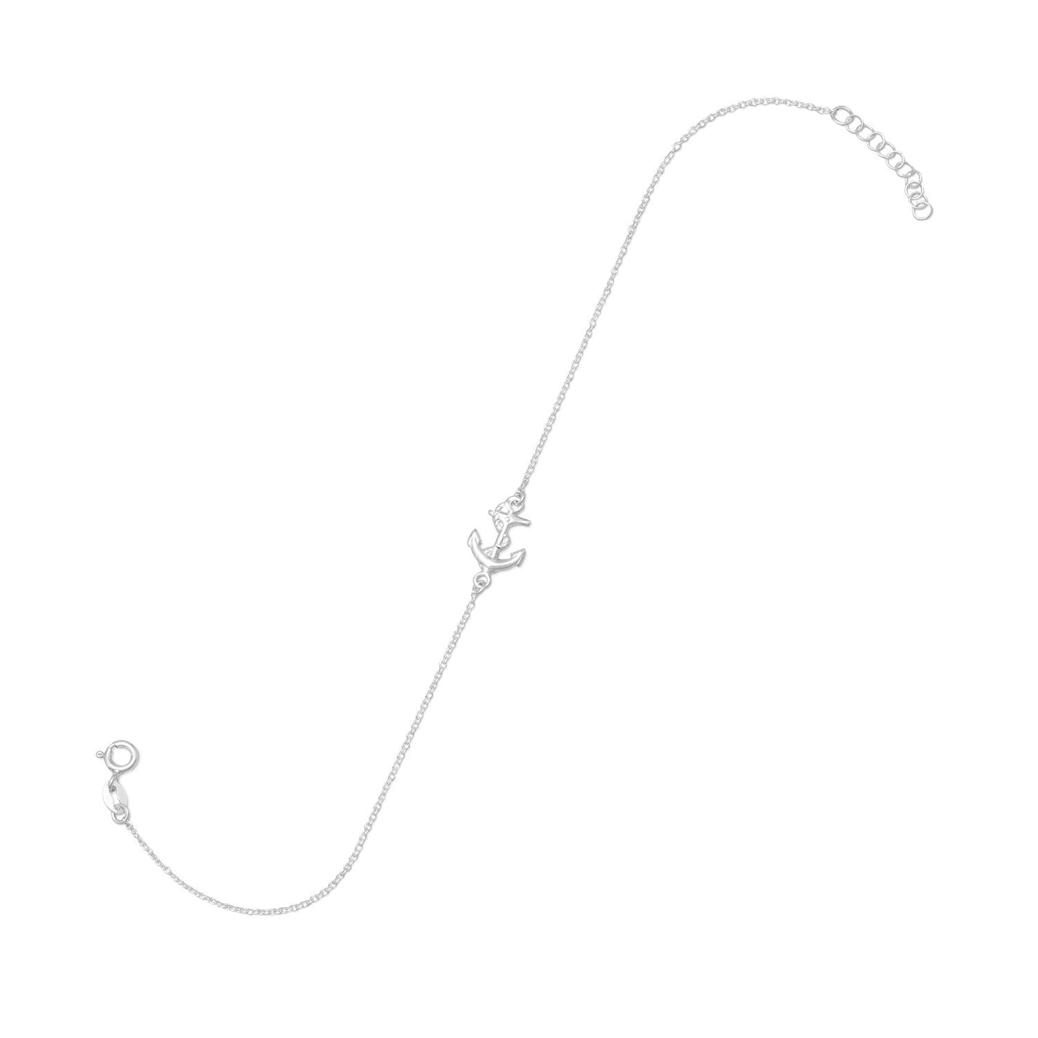 9" + 1" Sideways Anchor Anklet