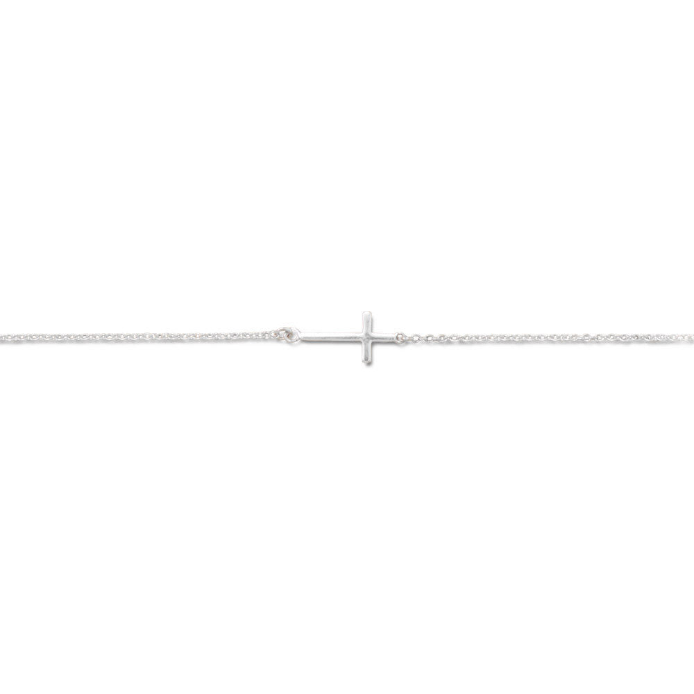 9" + 1" Sideways Cross Anklet