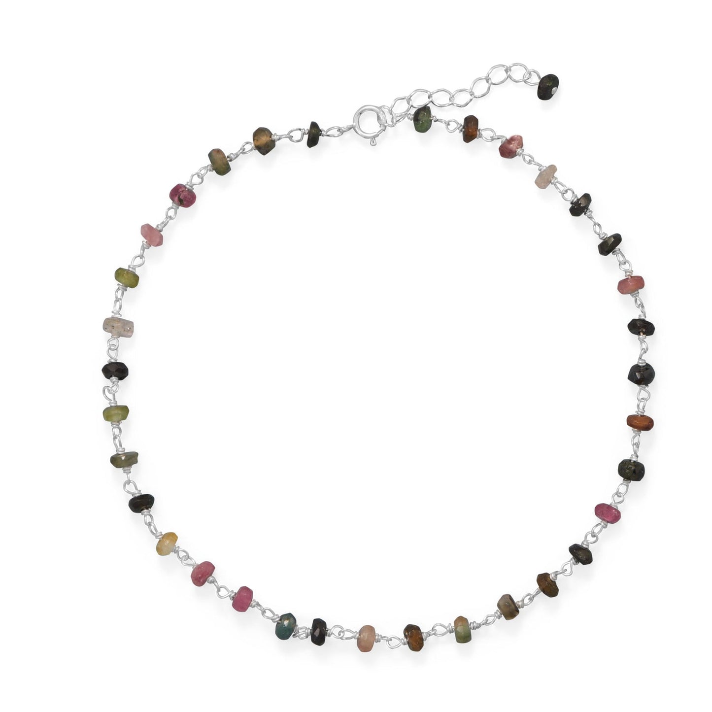 Colorful! Multi-Color Tourmaline Anklet