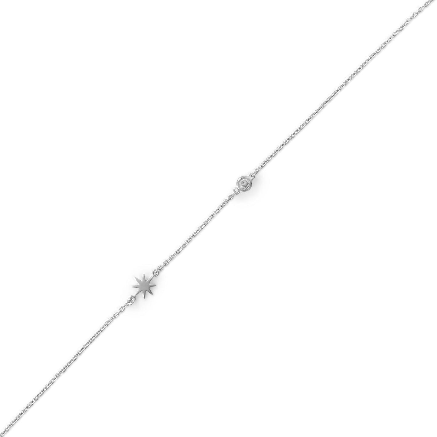 Pedi Perfect! Rhodium Plated Starburst Anklet