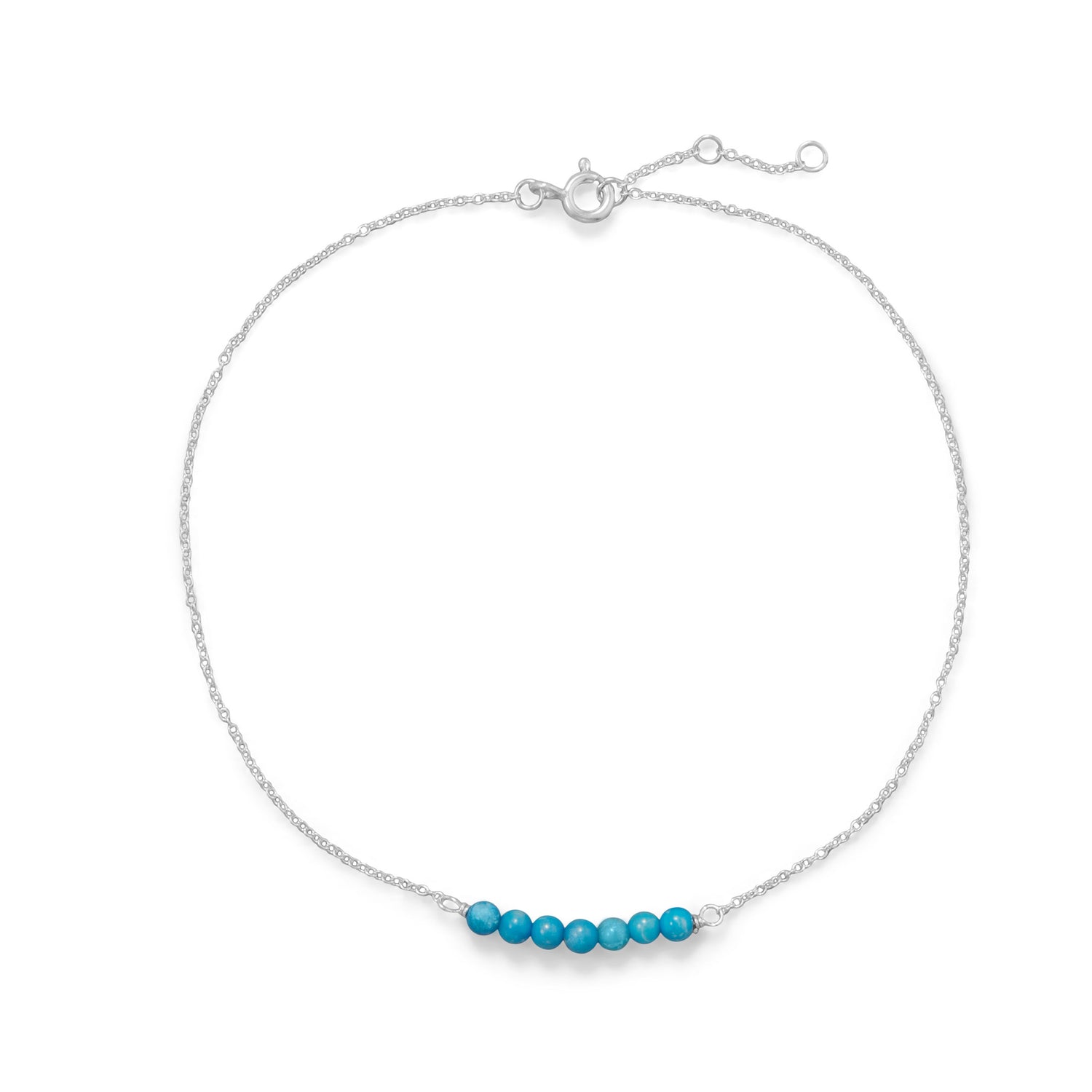 Blue Howlite Bead Bar Anklet