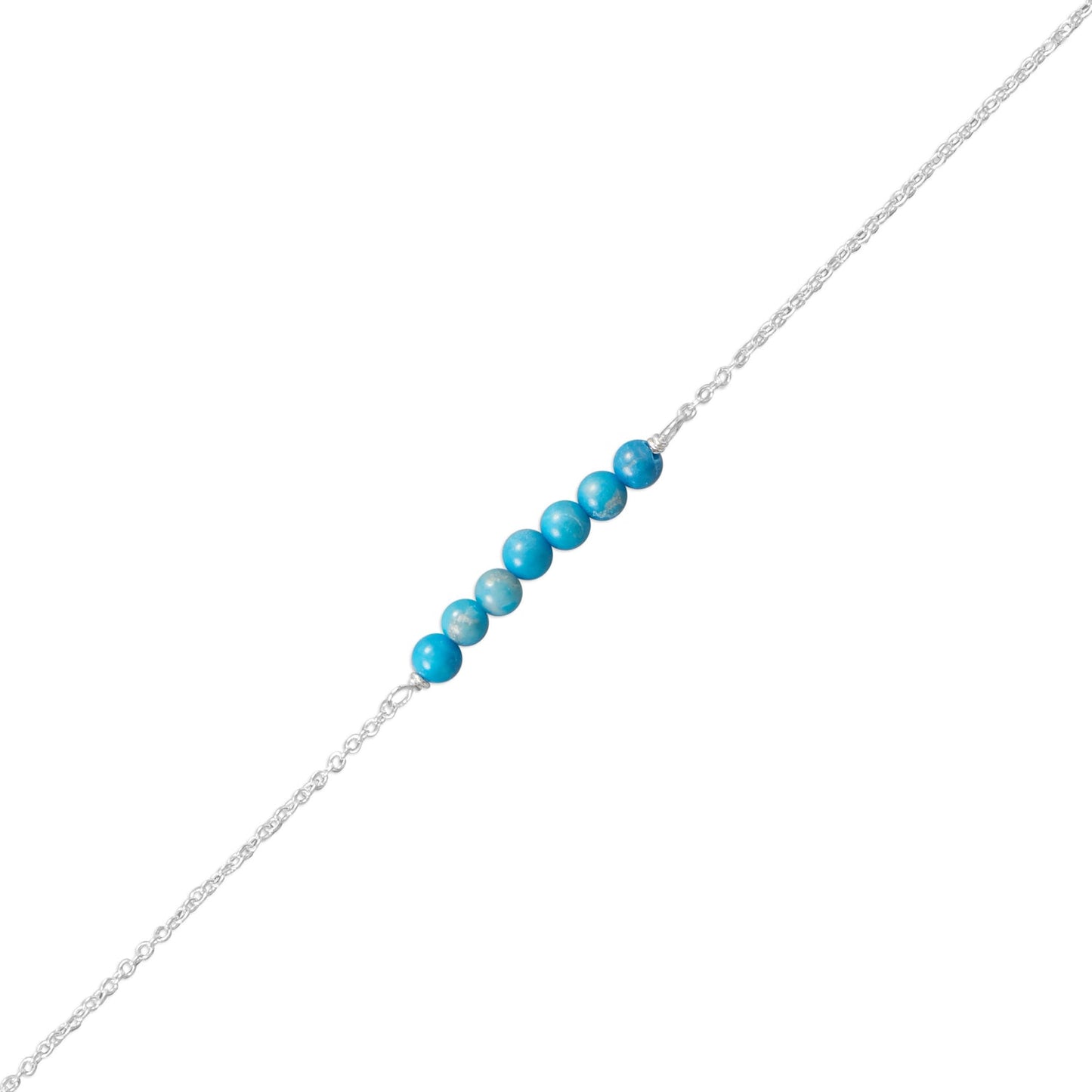 Blue Howlite Bead Bar Anklet