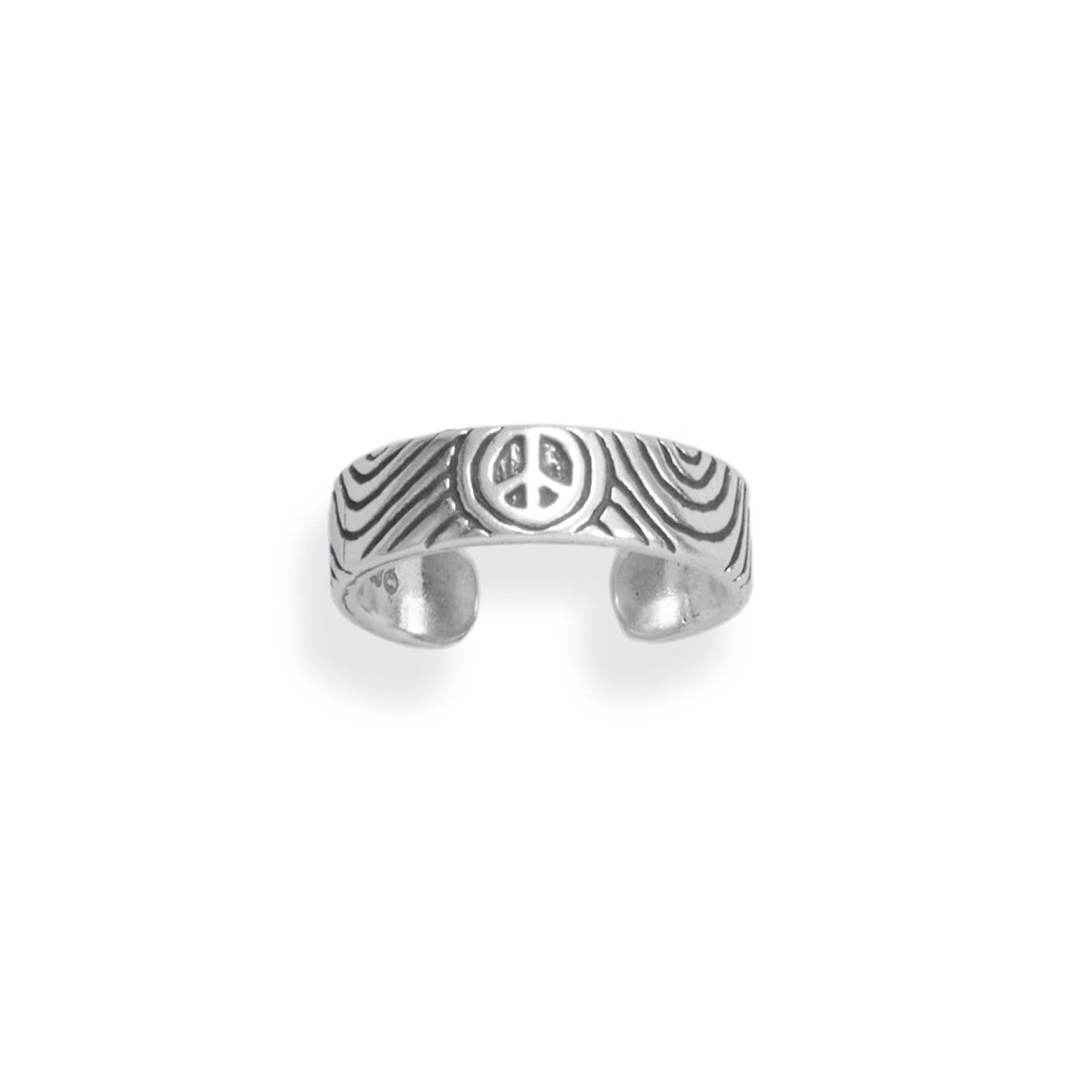 Oxidized Peace Sign Toe Ring