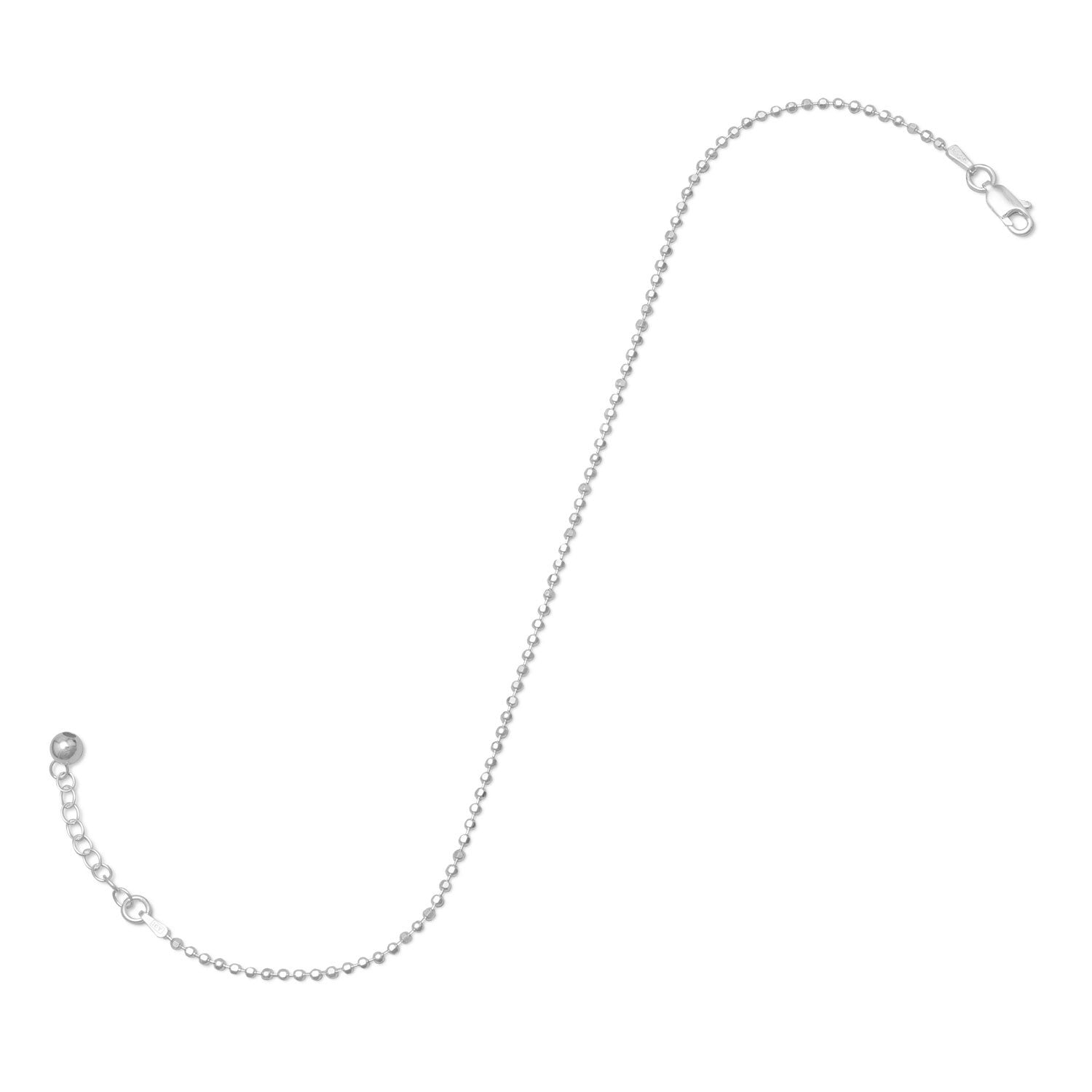 9"+1" Extension Faceted Bead Anklet