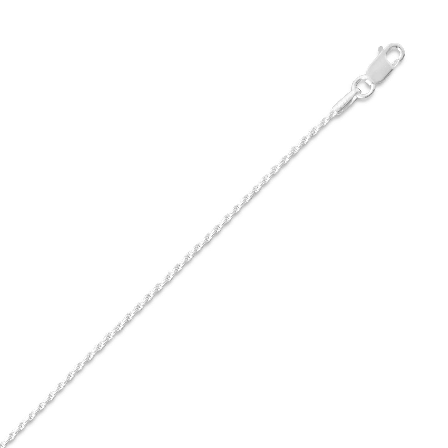 Diamond Cut Rope Chain Necklace (1mm)