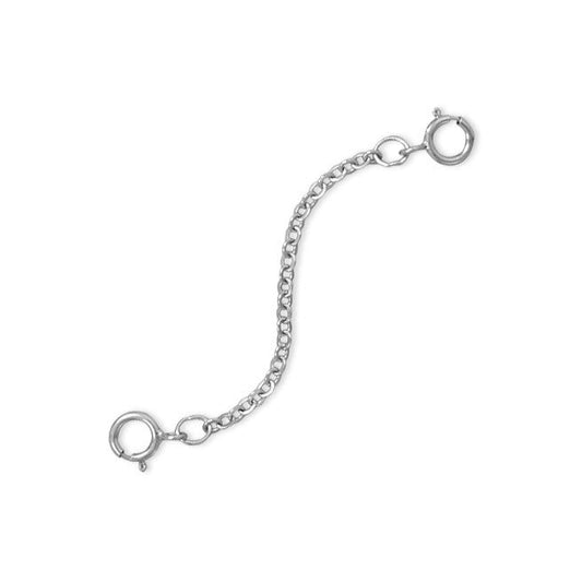 Rhodium Plated 2" Safety Chain (Set of 2)