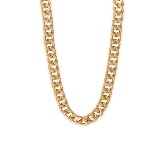 17" Gold Tone Curb Chain Toggle Necklace